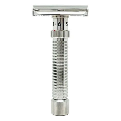 Ambassador Adjustable Stainless Steel DE Safety Razor (Choose Style) - Rex Supply Co. Safety Razor Rex Supply Co. Deluxe Rhodium 