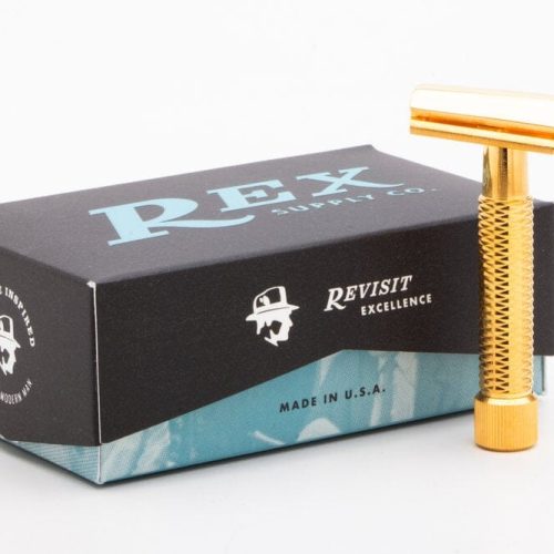 Sentry Slant Stainless Steel DE Safety Razor (Choose Style) - Rex Supply Co. Safety Razor Rex Supply Co. Deluxe Gold