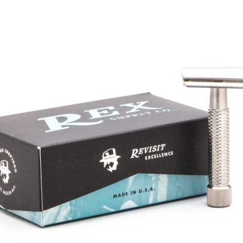 Sentry Slant Stainless Steel DE Safety Razor (Choose Style) - Rex Supply Co. Safety Razor Rex Supply Co. Stainless Steel (Matte)