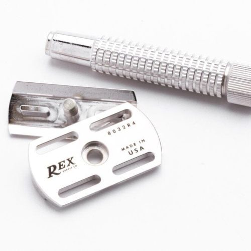 Envoy Stainless Steel DE Safety Razor (Choose Style) - by Rex Supply Co. Safety Razor Rex Supply Co. Deluxe Rhodium 