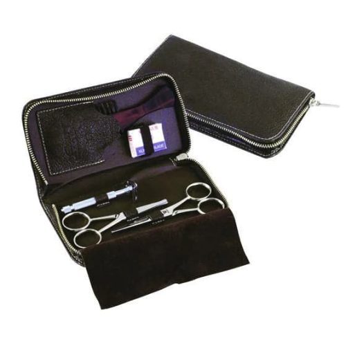 Premium5PieceBeardGroomingSetwithBrownWaterBuffaloLeatherCase byDovo2