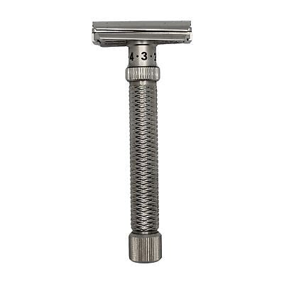 Konsul XL Slant Adjustable Stainless Steel DE Safety Razor (Choose Style) - by Rex Supply Co. Safety Razor Rex Supply Co. Stainless Steel (Matte)